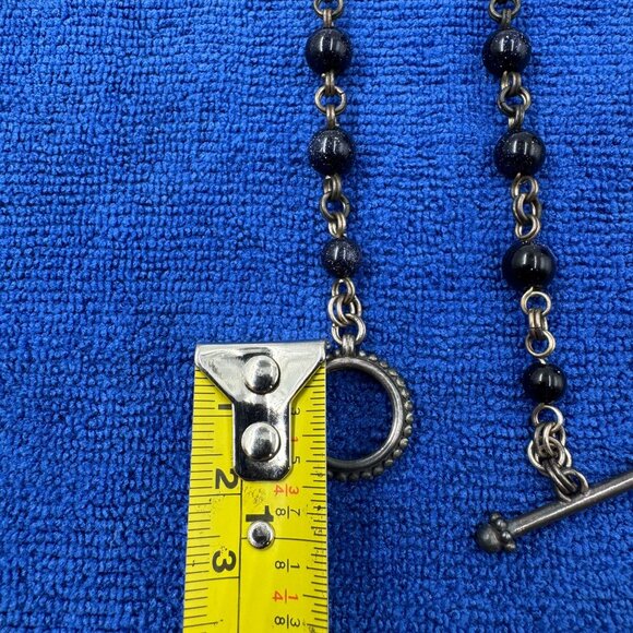 Stephen Dweck 925 Flower Pendant Goldstone Glass Beaded Necklace Abalone 1998 - Picture 13 of 16